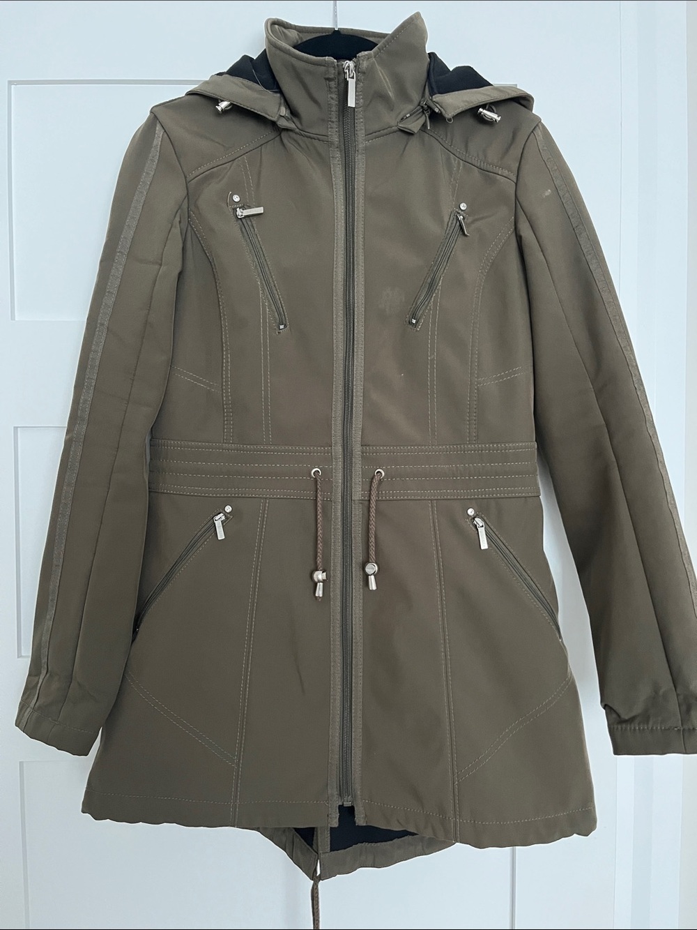 Laundry By Shelli Segal Olive Hooded Trench Coat